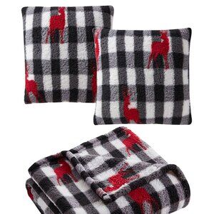 Birch Trails Holiday Prints 3 Pieces Decorative Pillows and Throw